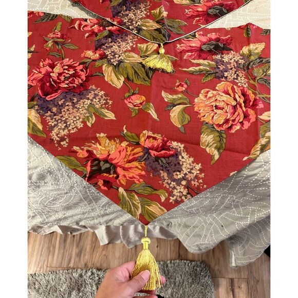 2 VTG  Croscill Floral Serena  Swag Valance Tassels Rustic country cottage new - Picture 6 of 12